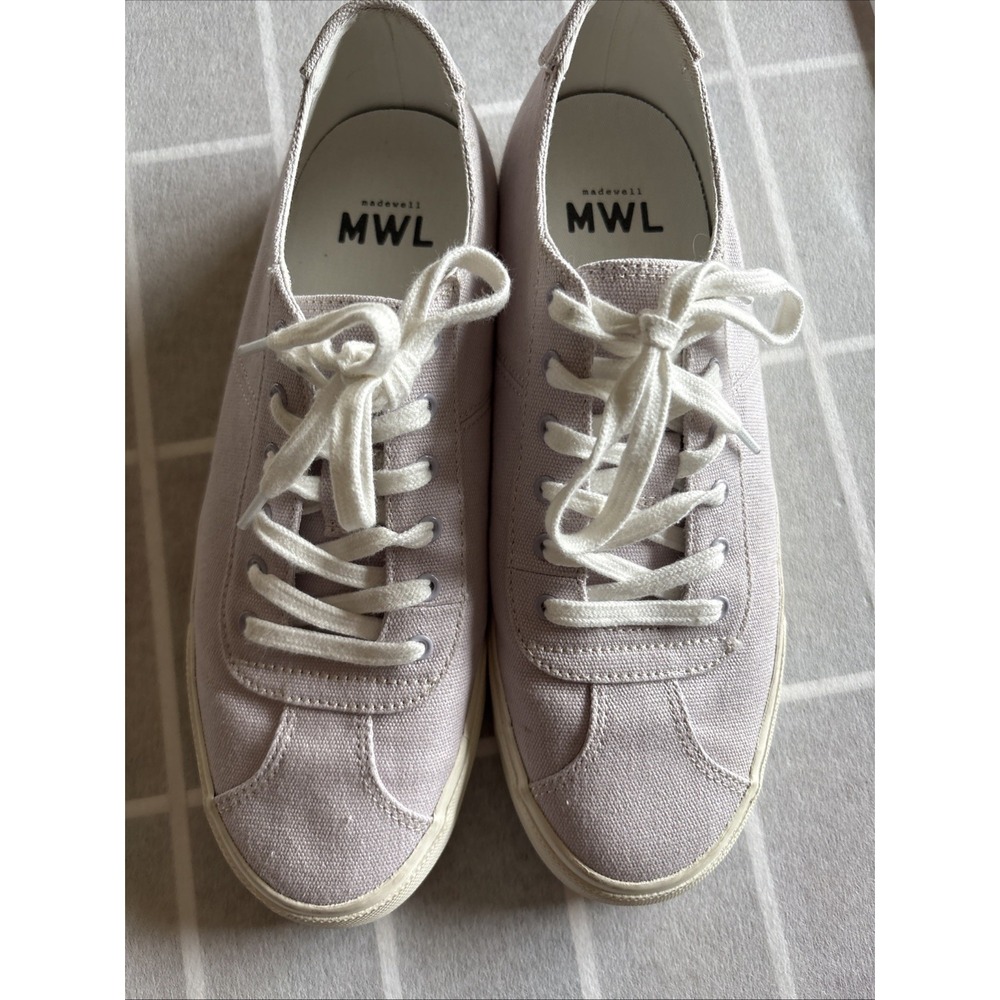 Madewell Womens 10M Sidewalk Low Top Shoes Sneaker Canvas Light Purple Lavender